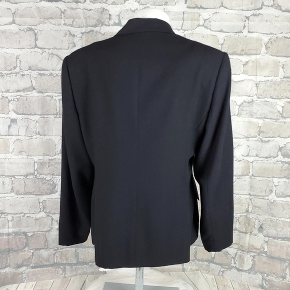 Vintage 90s Braemar Jeremy Scott Blazer Black Single Breasted Fitted Medium - Picture 5 of 8